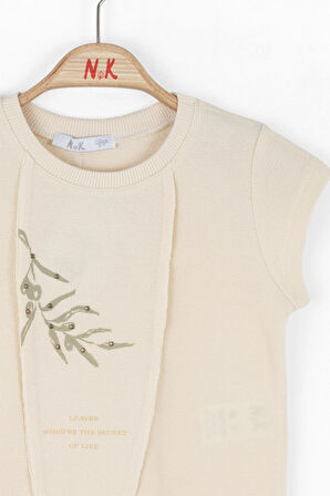 Nk Kız Çocuk Whısper Tshırt 4-8Yaş Krem