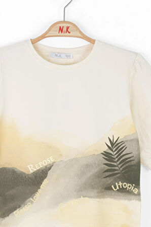 Nk Kız Çocuk Ütopya Tshirt 8-14 Yaş Krem