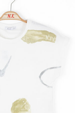 Nk Kız Çocuk Suluboya Tshirt 8-14 Yaş Ekru