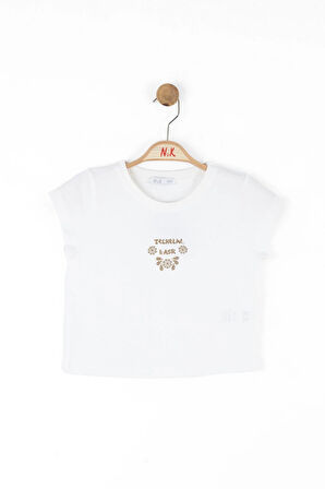 Nk Kız Çocuk Drop Tshirt 8-14 Yaş Ekru