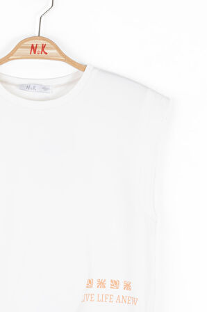 Nk Kız Çocuk Anew Tshirt 8-16 Yaş Ekru