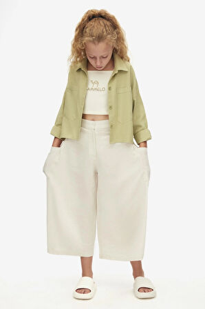 Nk Kız Çocuk Almond Pantolon 8-14 Yaş Krem