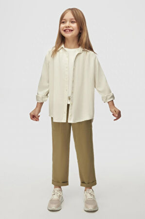 Nk Kız Çocuk Paprika Gömlek 4-8 Yaş Krem