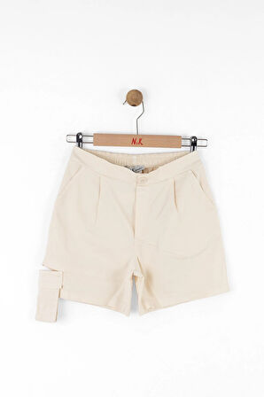 Nk Kız Çocuk Pebble Şort 8-14 Yaş Krem
