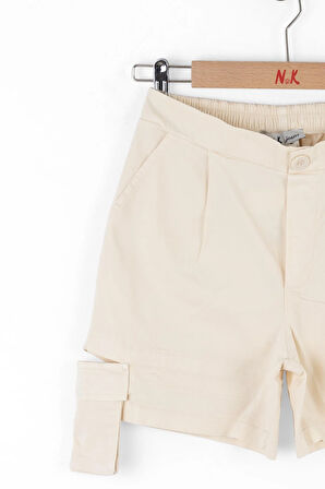 Nk Kız Çocuk Pebble Şort 8-14 Yaş Krem
