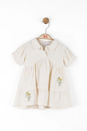 Nk Kız Bebek Marshmallow Elbise 1-4 Yaş Krem