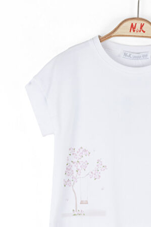 Nk Kız Bebek Salıncaklı Tshirt 1-4 Yaş Ekru