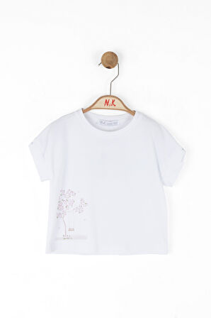 Nk Kız Bebek Salıncaklı Tshirt 1-4 Yaş Ekru