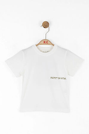 Nk Erkek Bebek Kindness Tshirt 1-4 Yaş Ekru