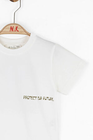 Nk Erkek Bebek Kindness Tshirt 1-4 Yaş Ekru