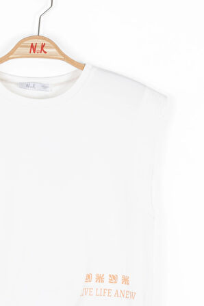 Nk Kız Çocuk Anew Tshirt 8-16 Yaş Ekru