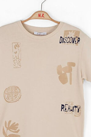 Nk Erkek Çocuk Discover Tshirt 8-14 Yaş Krem
