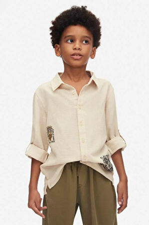 Nk Erkek Çocuk Stronger Gömlek 8-14 Yaş Krem