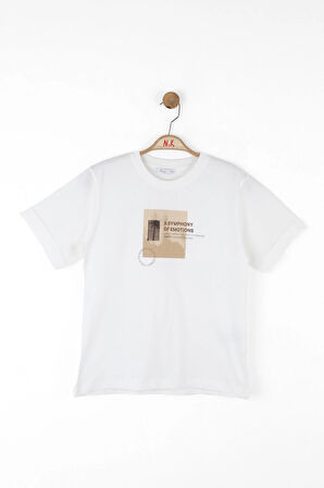 Nk Erkek Çocuk Freedom Tshirt 8-14 Yaş Ekru