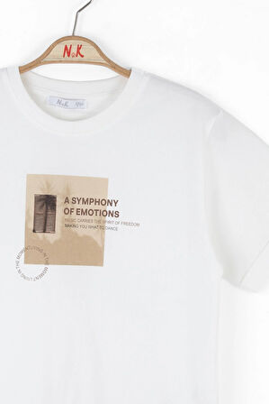 Nk Erkek Çocuk Freedom Tshirt 8-14 Yaş Ekru
