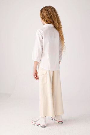Jena Kız Çocuk Natural Pantolon 7-14 Yaş Krem