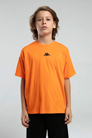 Kappa Erkek Çocuk Sırtı Baskılı Tshirt 5-16 Yaş Turuncu