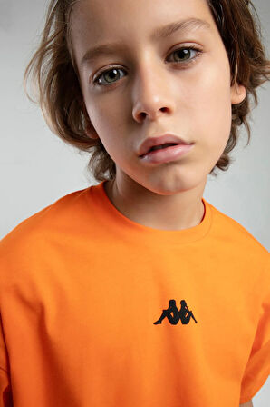 Kappa Erkek Çocuk Sırtı Baskılı Tshirt 5-16 Yaş Turuncu