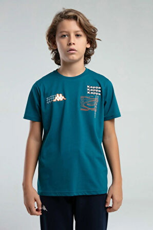 Kappa Erkek Çocuk Baskılı Tshirt 5-16 Yaş Petrol