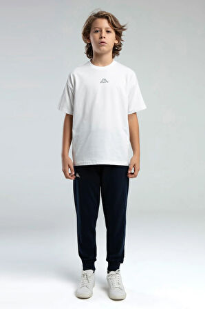 Kappa Erkek Çocuk Baskılı Tshirt 5-16 Yaş Beyaz