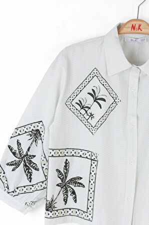 Nk Kız Çocuk Camella Gömlek 8-14 Yaş Ekru