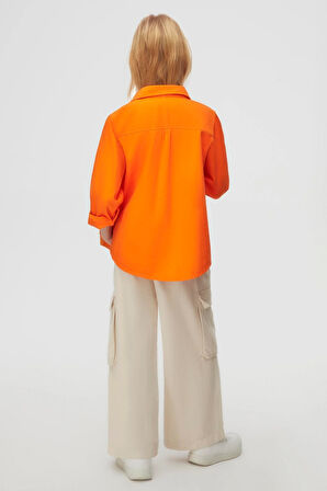 Nk Kız Çocuk Bali Gömlek 8-14 Yaş Oranj