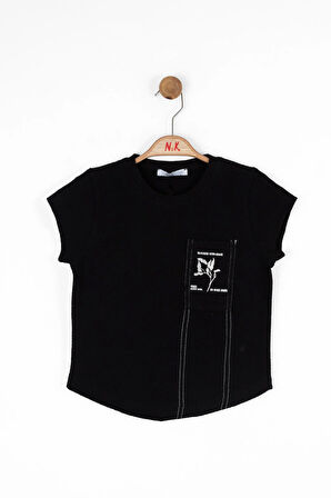 Nk Kız Çocuk Garece Tshirt 8-14 Yaş Siyah