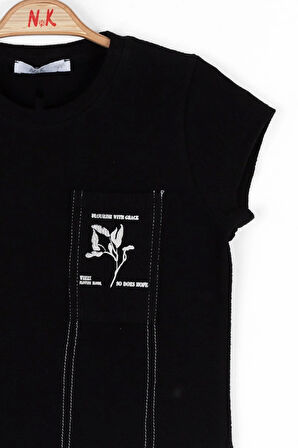 Nk Kız Çocuk Garece Tshirt 8-14 Yaş Siyah