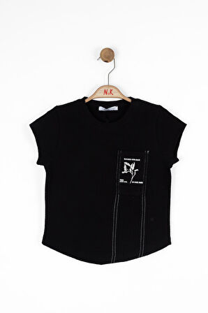 Nk Kız Çocuk Garece Tshirt 8-14 Yaş Siyah