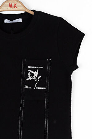 Nk Kız Çocuk Garece Tshirt 8-14 Yaş Siyah