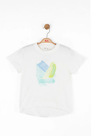 Nk Kız Çocuk Yosun Tshirt 8-14 Yaş Ekru