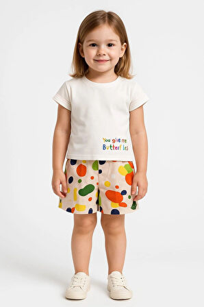 Nk Kız Bebek Colourfuk Tshirt 1-4 Yaş Ekru