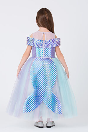 Pamina Kız Çocuk Deniz Kızı Elbise 3-7 Yaş Lila