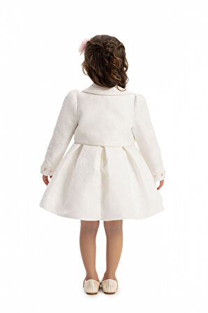 Pamina Kız Bebek Bolerolu Elbise 6-24 Ay Ekru