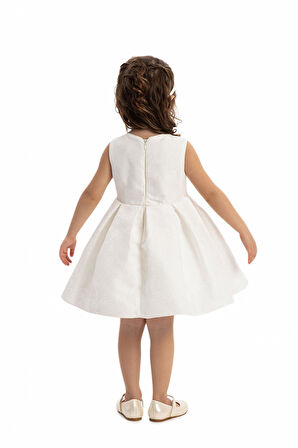 Pamina Kız Bebek Bolerolu Elbise 6-24 Ay Ekru