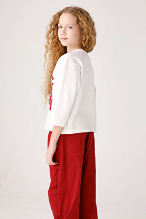 Jena Kız Çocuk Oversize Sweatshirt 8-14 Yaş Ekru