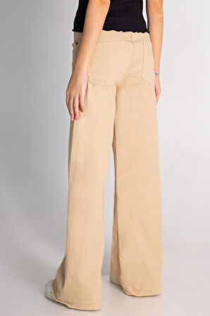 Dmb Kız Çocuk Dokuma Pantolon 9-14 Yaş Bej