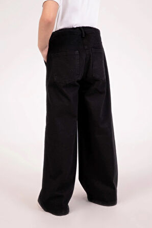 Dmb Kız Çocuk Baskılı Pantolon 4-9 Yaş Siyah