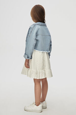 Nk Kız Çocuk Corop Kot Ceket 4-8 Yaş Mavi