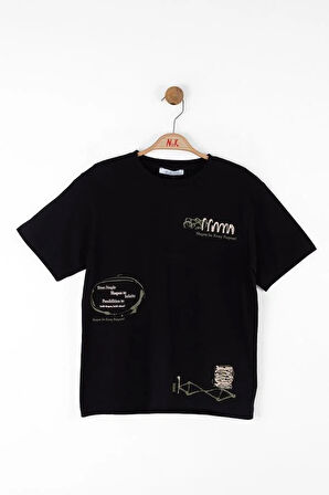 Nk Erkek Çocuk Simple Tshirt 8-14 Yaş Siyah