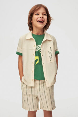 Nk Erkek Çocuk Memories Gömlek 4-8 Yaş Krem