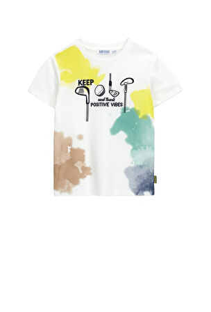 Orginal Marines Erkek Çocuk Baskılı Tshirt 2-9 Yaş Ekru