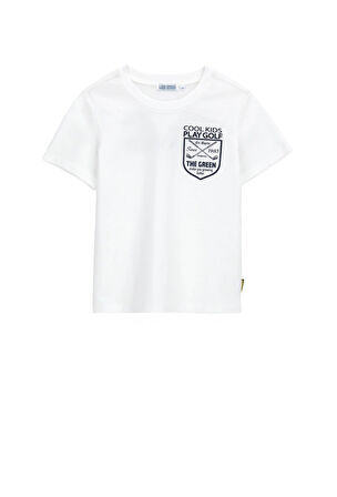 Orginal Marines Erkek Çocuk Sırt Baskılı Tshirt 2-9 Yaş Beyaz