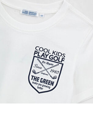 Orginal Marines Erkek Çocuk Sırt Baskılı Tshirt 2-9 Yaş Beyaz