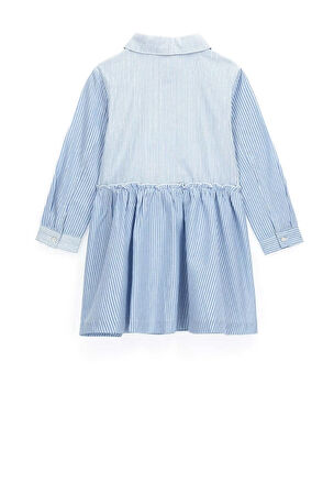 Orginal Marines Cizgili Gömlek Elbise 29 Yaş Mavi