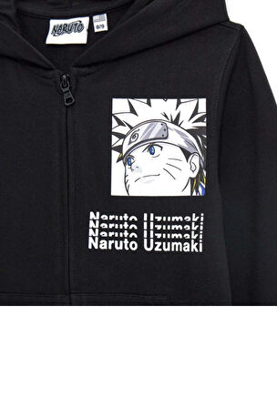 Original Marines Erkek Çocuk  Fermuarlı Sweatshirt 8-14 Yaş Siyah