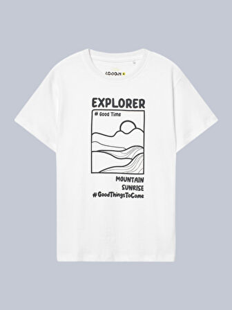 Losan Erkek Çocuk Baskılı Tshirt 2-7 Yaş Beyaz