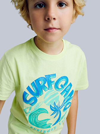 Losan Erkek Çocuk Baskılı Tshirt 4-8 Yaş Sarı