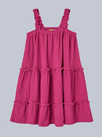 Losan Kız Çocuk Askılı Elbise 7-12 Yaş Fuşya