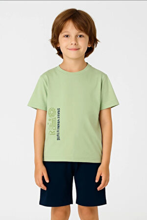 Nk Erkek Çocuk Desing Tshirt 4-8 Yaş Yeşil